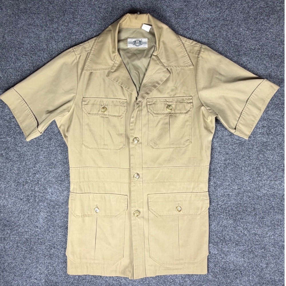 Vintage Levis Panatela Sportswear Safari Shirt Tan Khaki 4-Pocket Mens Medium